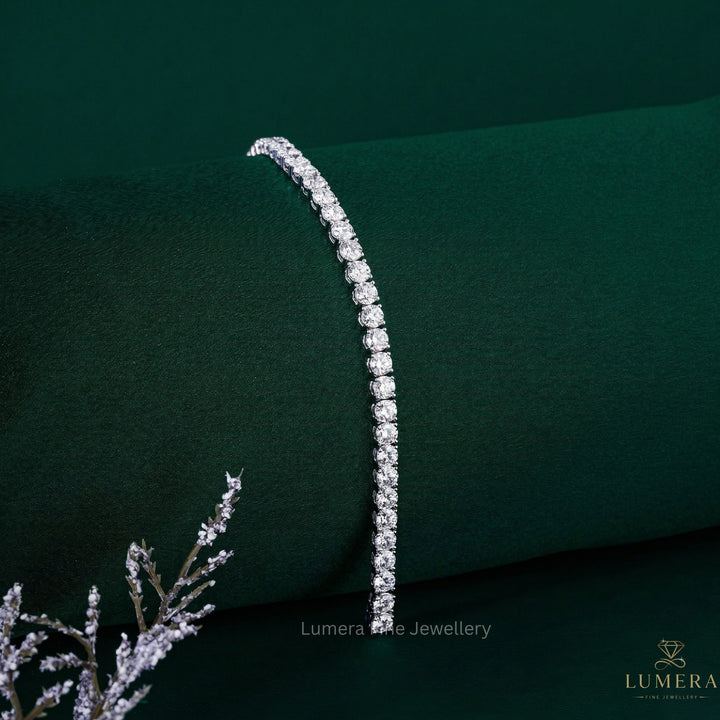 Round Lab Grown Diamond Tennis Bracelet