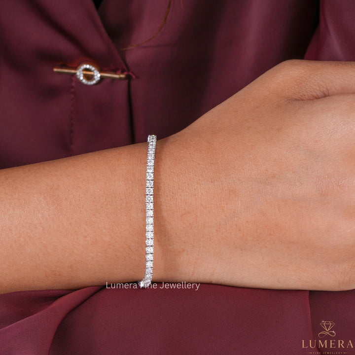 Round Lab Grown Diamond Tennis Bracelet