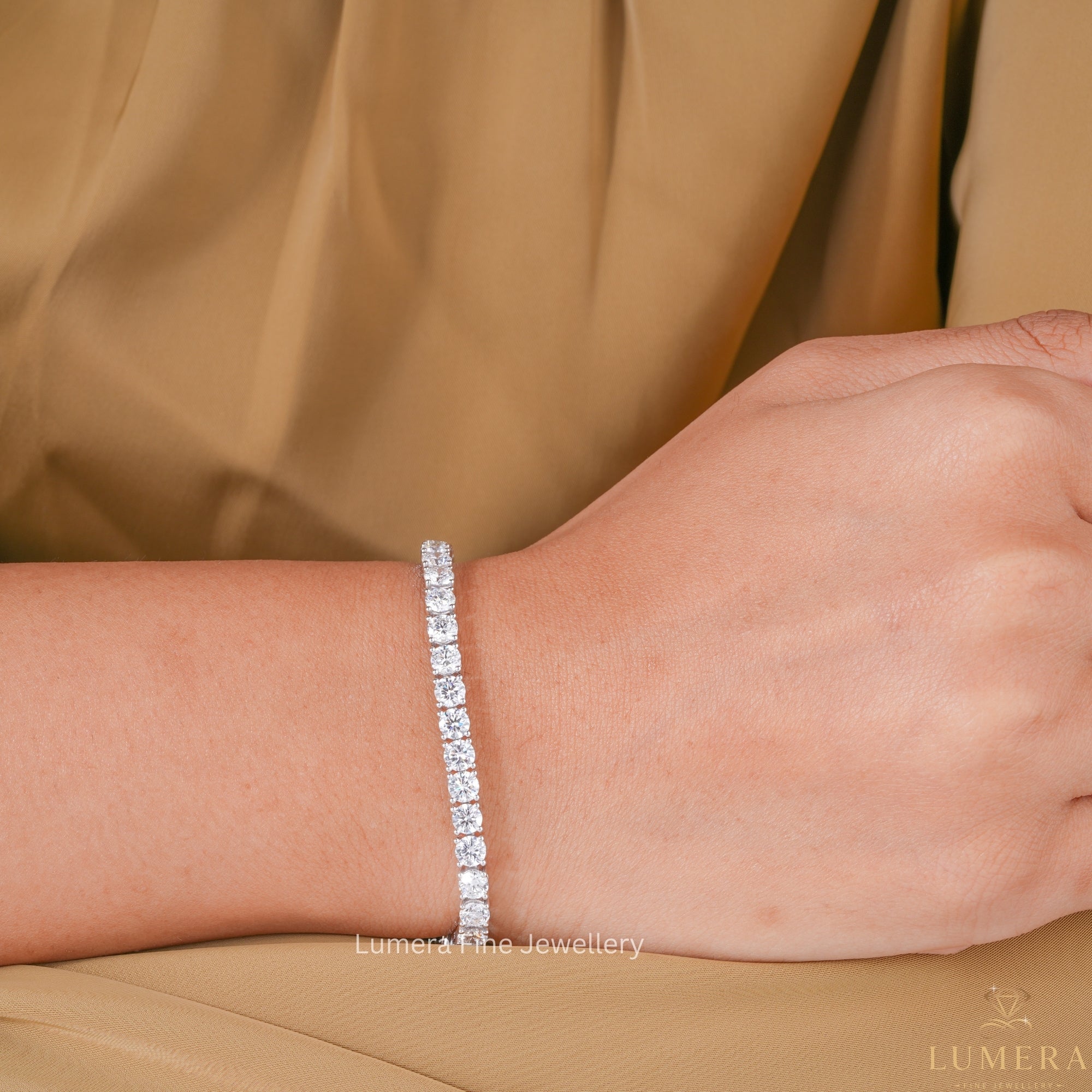 Round Lab Grown Diamond 4 Prong Setting Tennis Bracelet