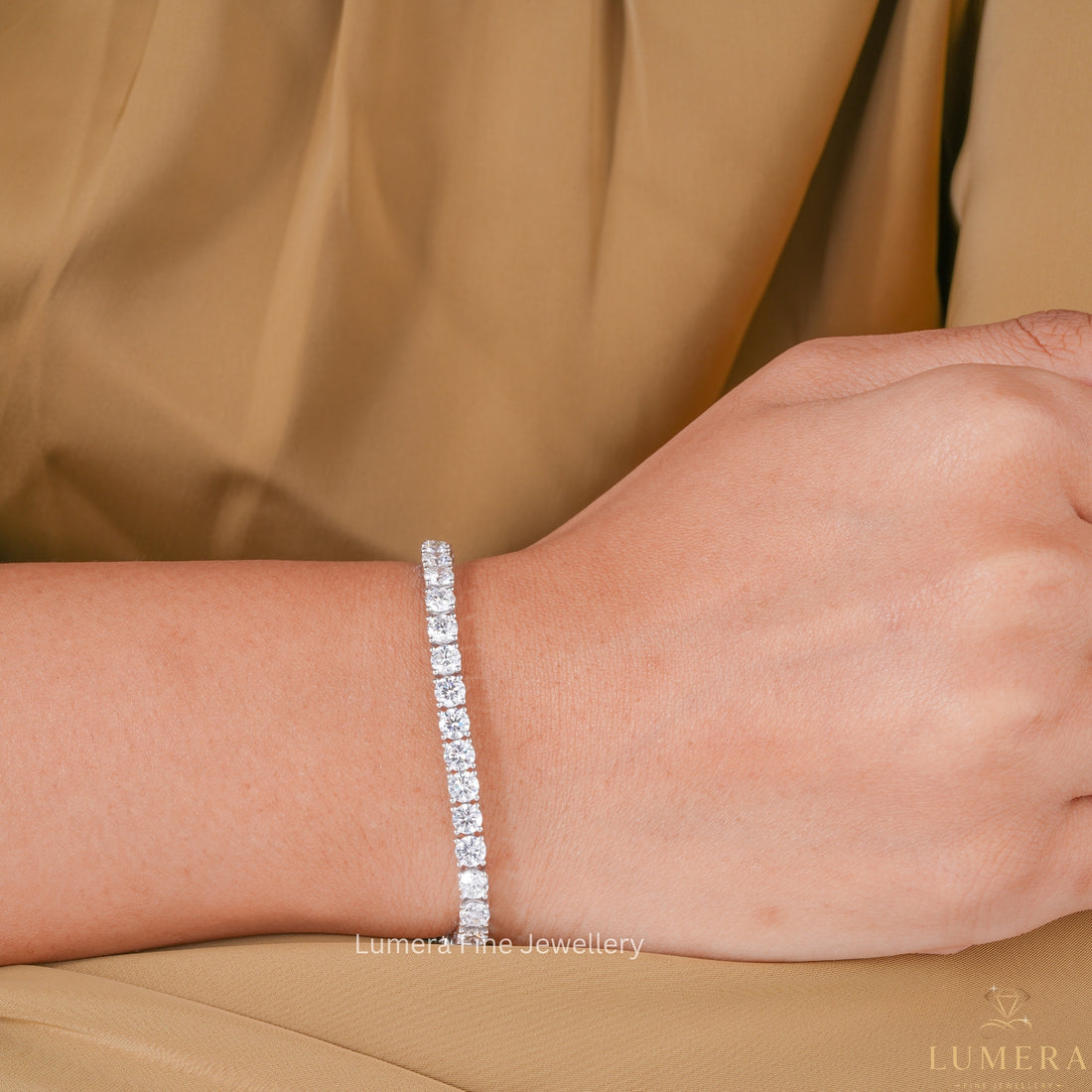 Round Lab Grown Diamond 4 Prong Setting Tennis Bracelet