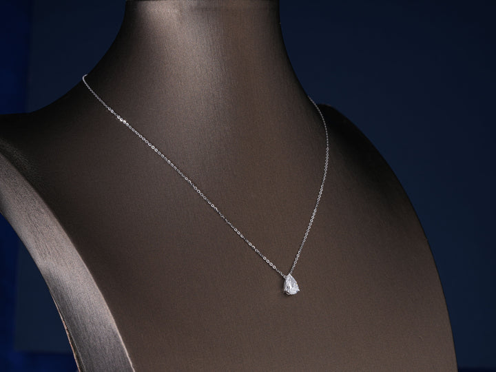 1.10 Carat Pear Shaped Lab Diamond Style Necklace
