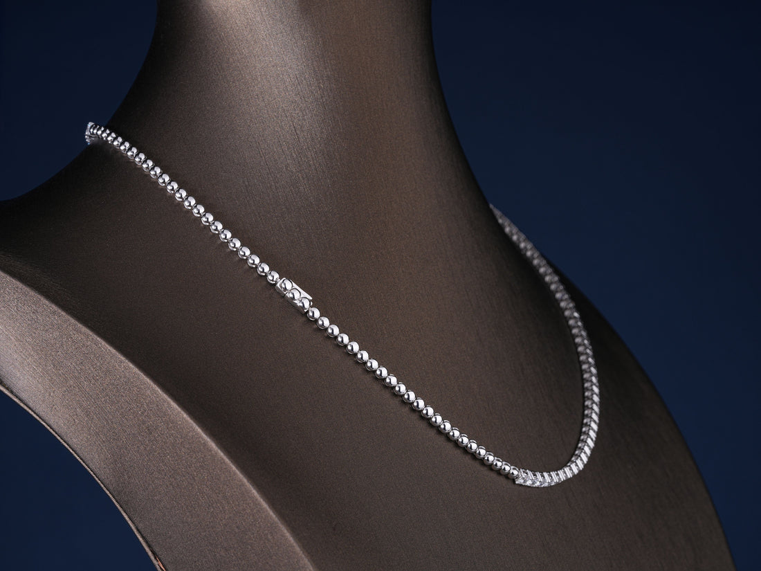 16.385 TCW Round Cut Lab Diamond Tennis Necklace