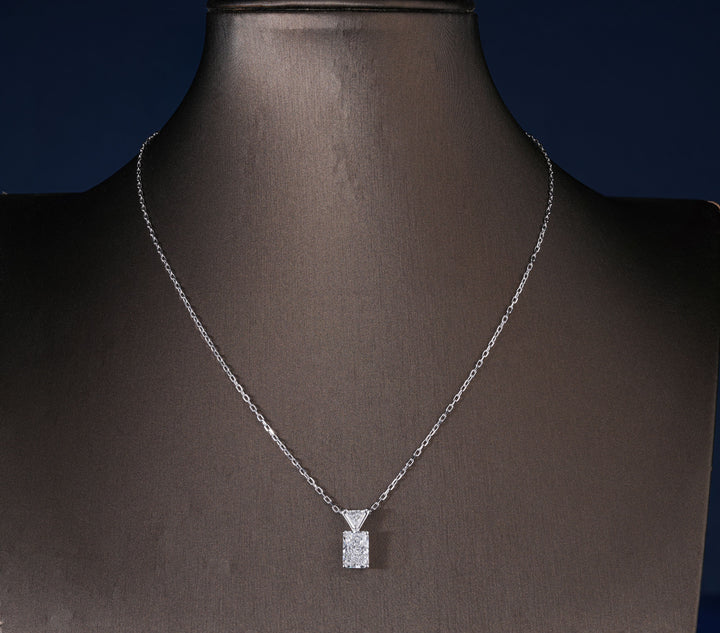 2.09 CT Rectangular Radiant Cut IGI Certified  Minimalist Necklace