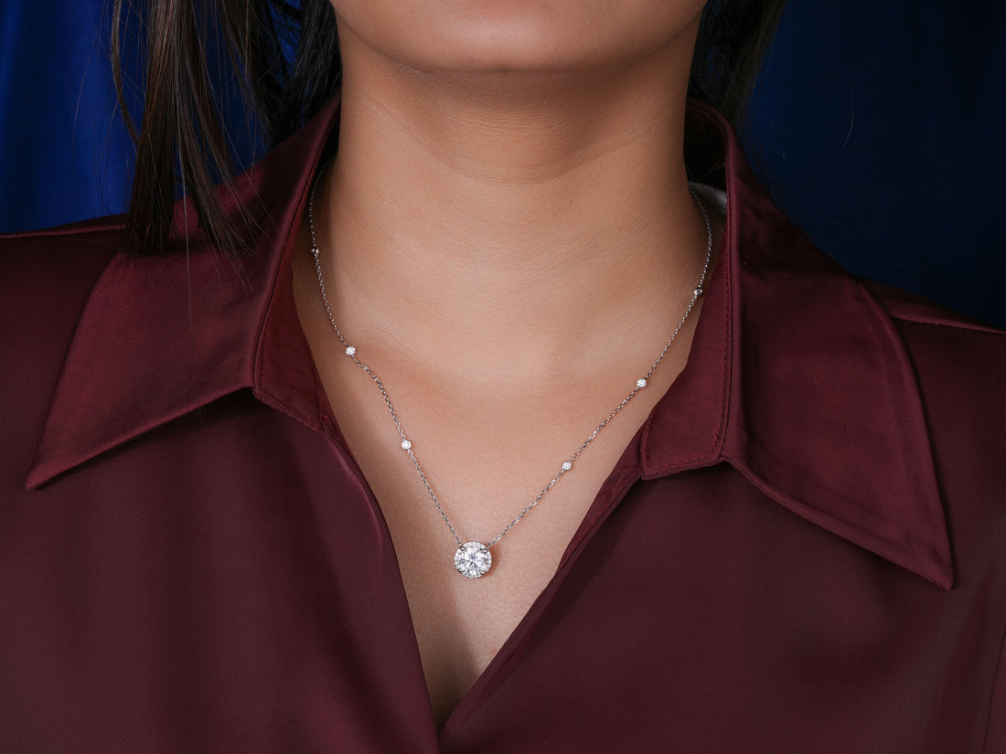 2.05 CT Round Shaped Diamond Necklace