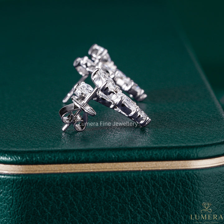 4.60 TCW Oval Cut Lab Grown Diamond Open Earrings