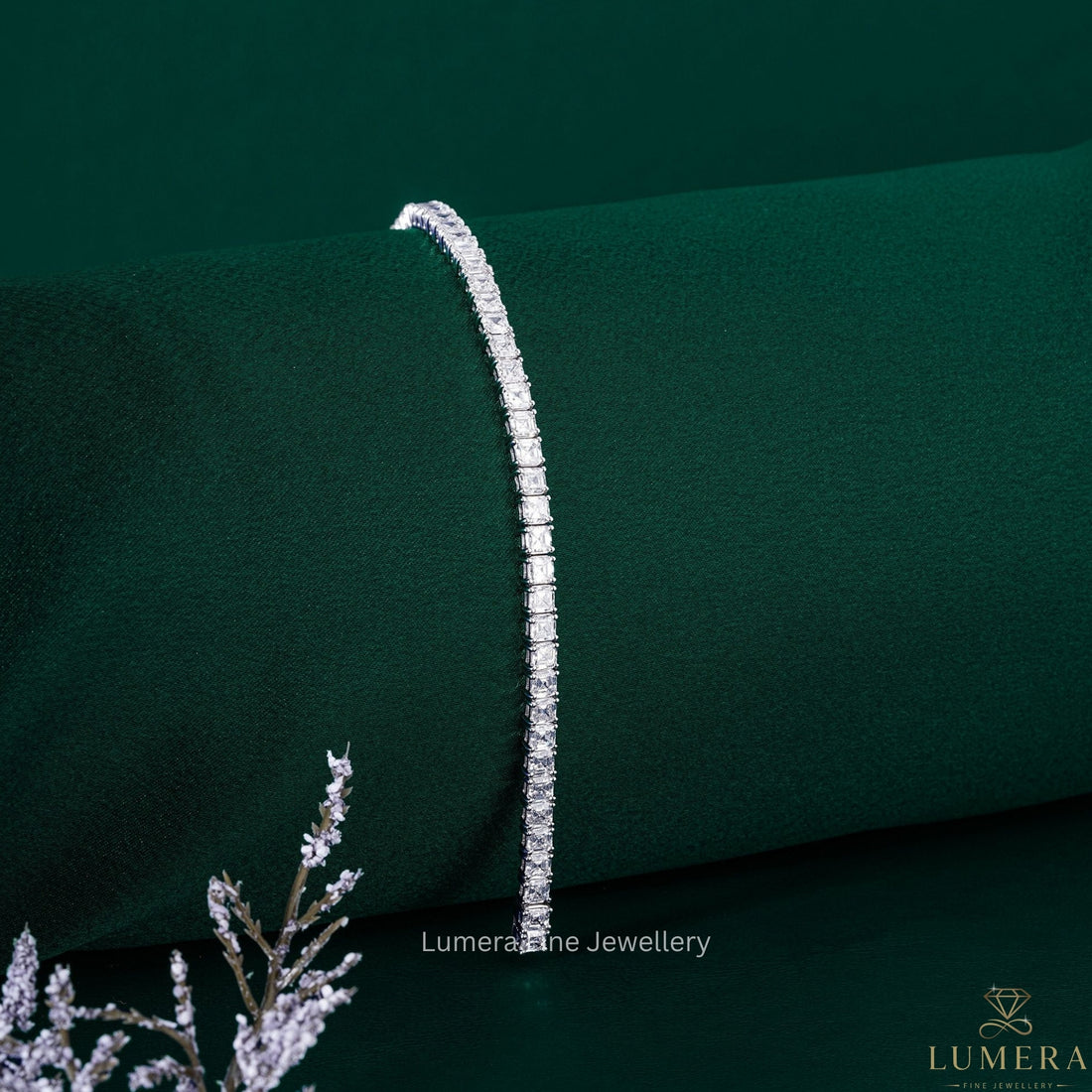 Asscher Step Cut Lab Grown Diamond Tennis Bracelet