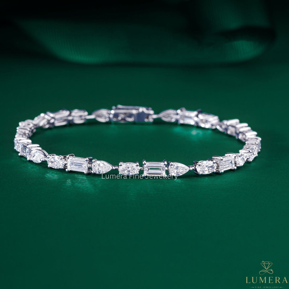 Oval-Pear-Baguette Lab Grown Diamond Mixed Shape Tennis Bracelet