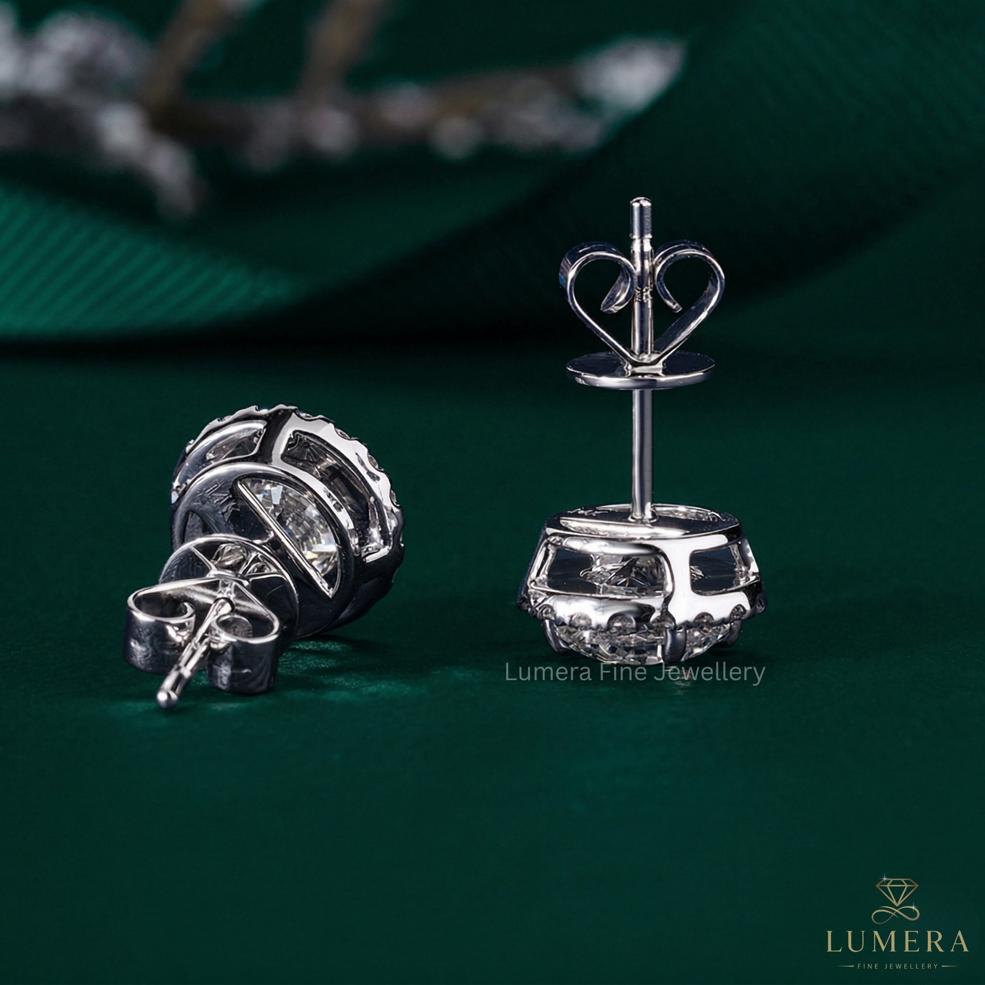 2.0 TCW Round Cut Lab Grown Diamond Stud Earrings